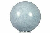 Polished Blue Calcite Sphere - Madagascar #277145-1